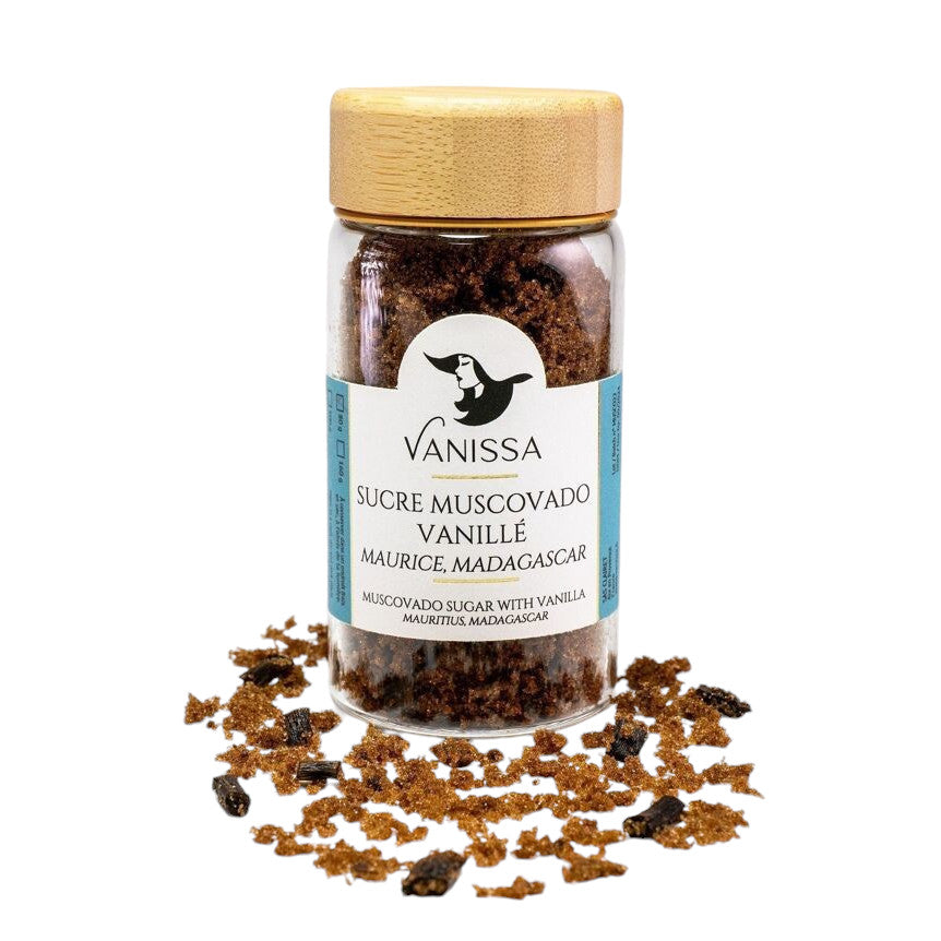 Vanissa Muscovado-Zucker mit Vanillesplittern, 80 g