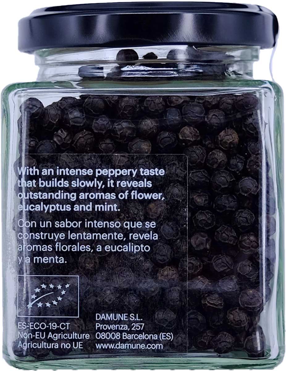 DAMUNE Schwarze Kampot Pfefferkörner Bio Premium ganz, 100g