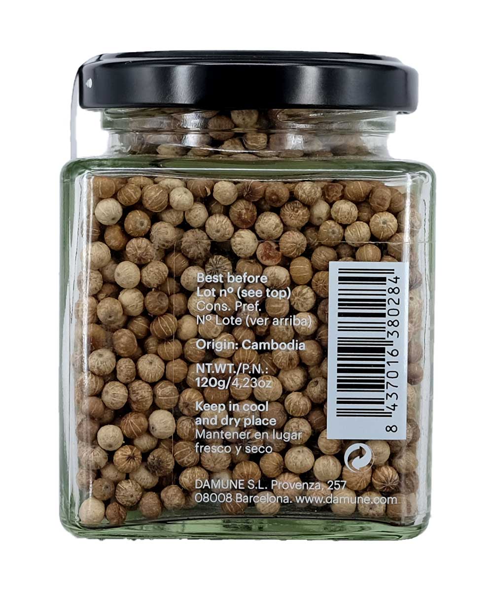 DAMUNE Weisser Kampot Pfeffer, 120g